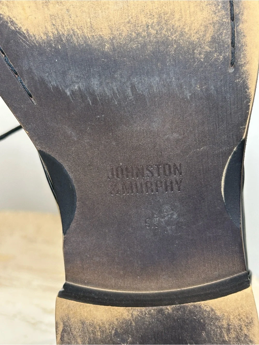 Johnston & Murphy Black Leather Cap-Toe Chukka Boots Size 9.5M